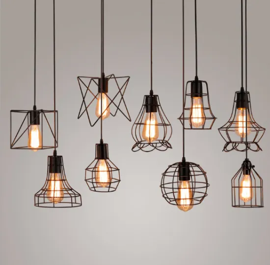 Vintage Metal Iron Cage Lampholder Socket with Round Cord, Edison Bulb, and Pug Decor