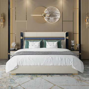 Soft Leather Bed with European Style Design