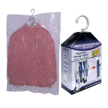Plastic Hanging Compressed Vacuum Bag for Garment Storage: Duvet and Protest Clothes, Insect and Odor Resistant