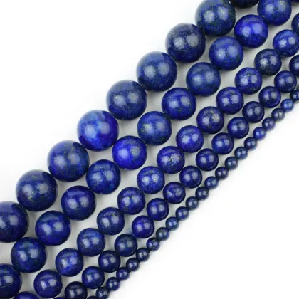 Wholesale Natural Lapis Lazuli Beads: 3/4/6/8/10/12/14MM Round Gemstone Crystals for Jewelry Making & Energy Healing