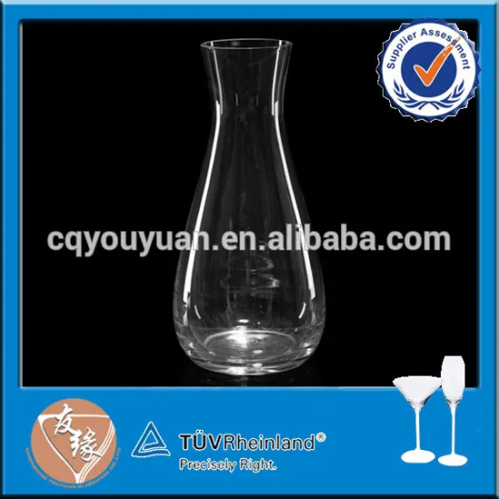 Cold cut rim handblown ice wine decanter 1000ml