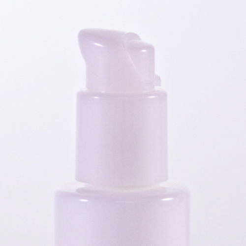 Flat Shoulder Cylinder Shape White Glass Lotion Bottle