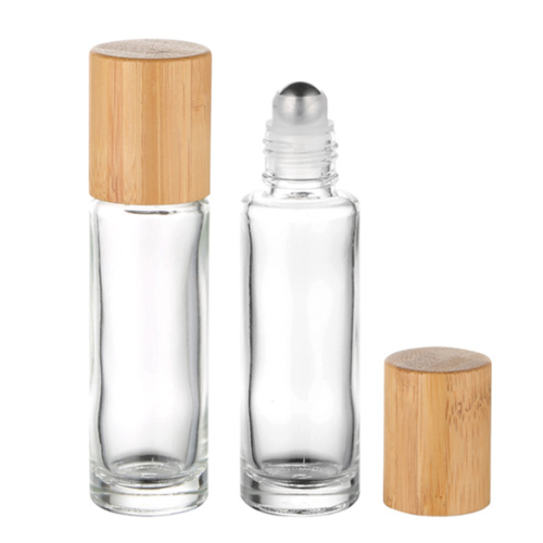 Glass Roll on Bottle with Bamboo Lid