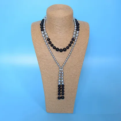 Handmade Pearl Knots Jewelry Long Shell Pearl Necklace
