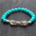 Turquoise 8MM Round Beads Stretch Gemstone Bracelet with Diamante Piece