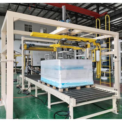 Automatic large size pallet wrapping machine