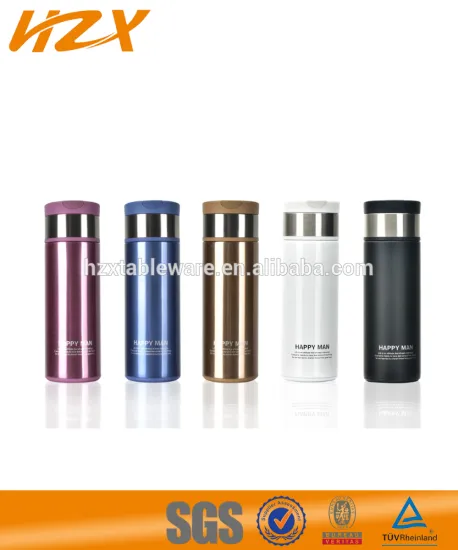 stainless steel screw lid vacunm cup with tea filter