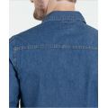 Camicia causale in denim a maniche lunghe da uomo su misura