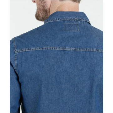 Camicia causale in denim a maniche lunghe da uomo su misura