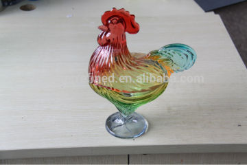 colorful rooster glass sugar bowls
