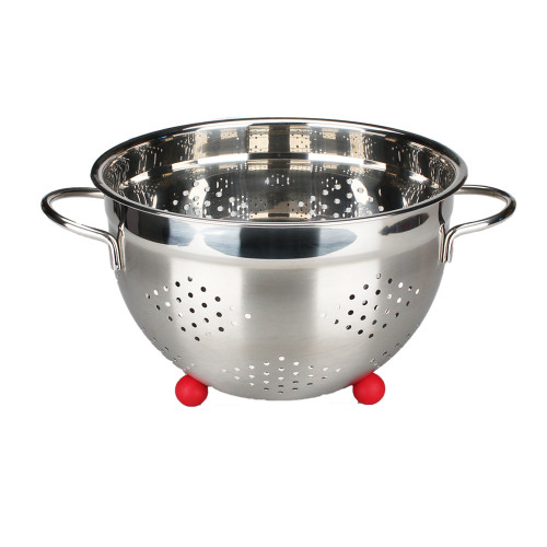 Silver Colander With Red Ball Stand