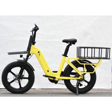 OEM Hoog koppel 48V elektrische vrachtfiets met 500 W motor, 20 inch vetbanden voor voedselafgifte
