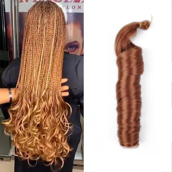 22inch Spiral Curls Synthetic Hair Loose Wave Crochet Braids Hair Pre Stretched Braiding Hair For Women Ombre French Curl Braids