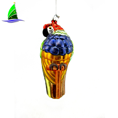 Mixed Colorful Glass Parrot Toys Christmas Tree Hanging Ornament Decoration for Home Xmas Party New Year Gifts