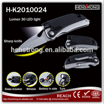 Multi Function Stainless Steel Outdoor Rescue Folding LED Survival Knife