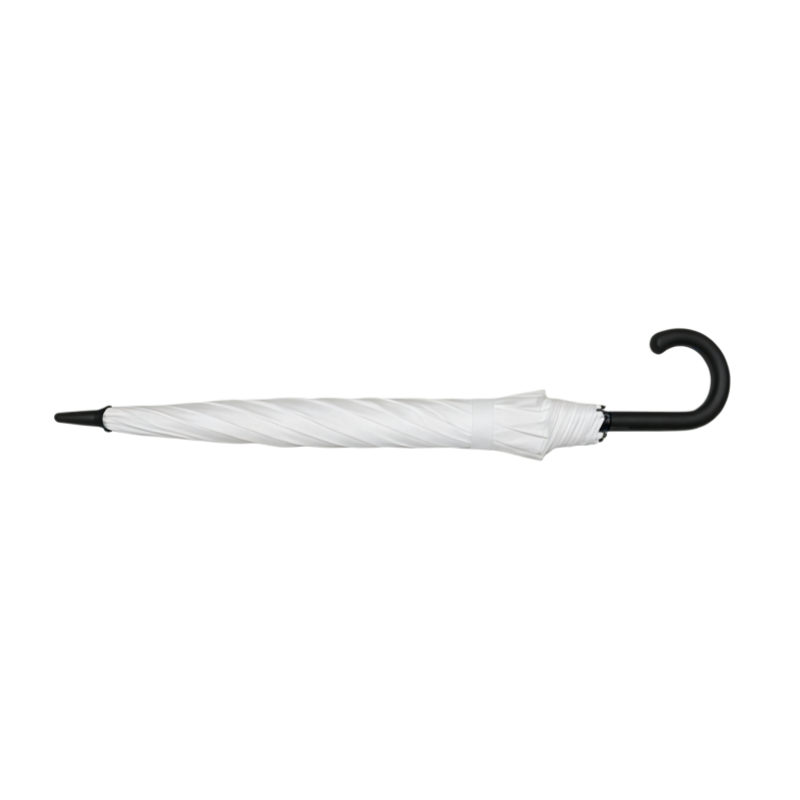 White Raw Tyvek Manual Stick Umbrella