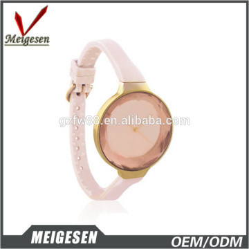 Factory sales large face colorful cheap plastic band rose gold case watches