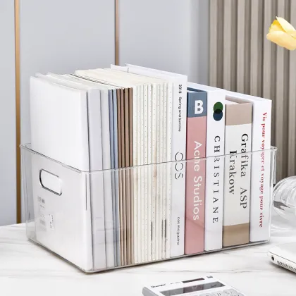 Transparent PET Book and Snack Storage Box - No Lid