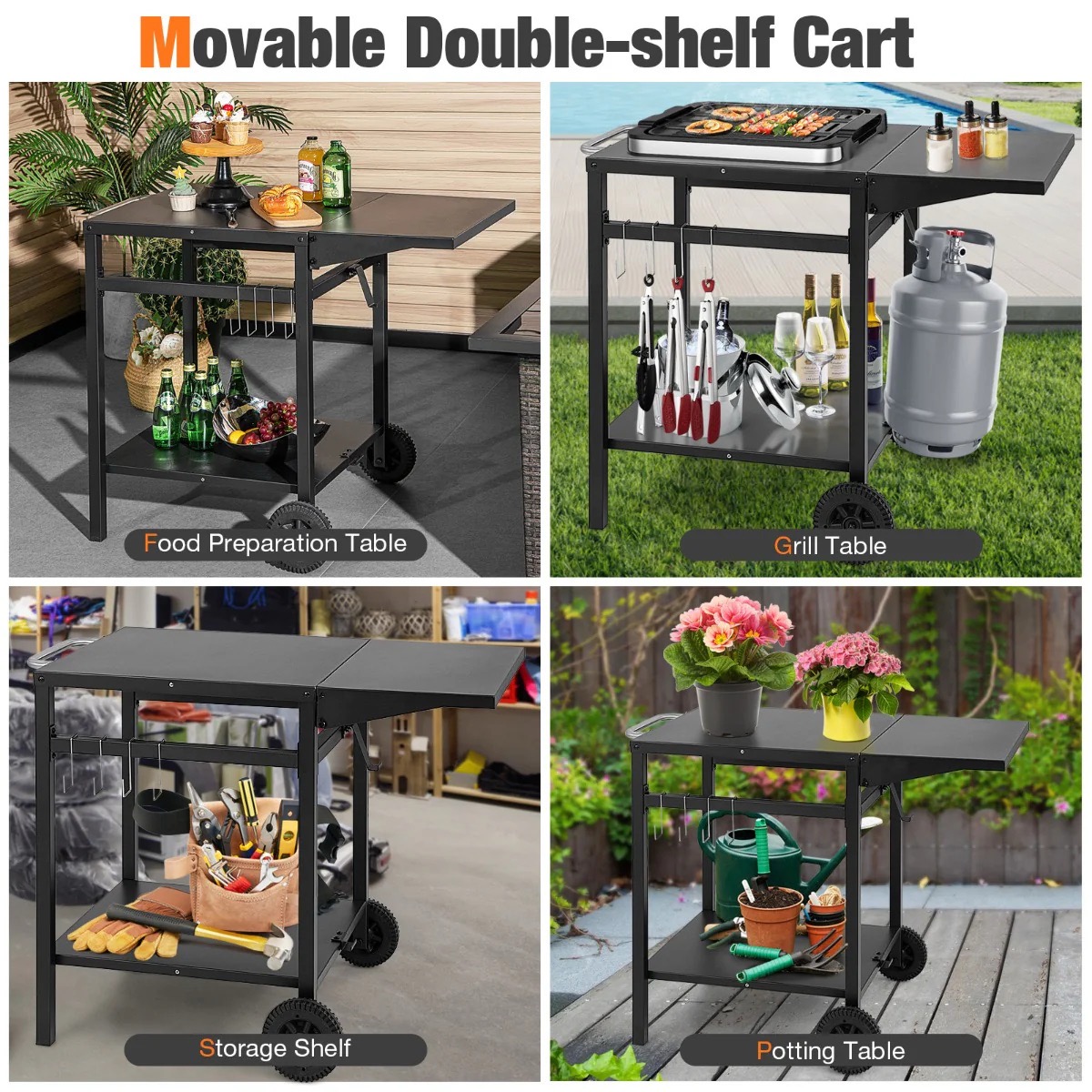 Folding BBQ Cart