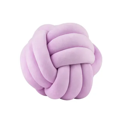 Nordic knotted velvet solid hair ball pillow