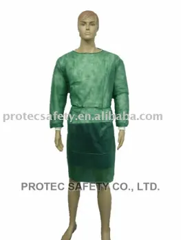 PP non woven isolation gown with knitted cuff