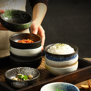 Keramisk ris salladskål i japansk stil - 4,5 tum rund keramik för restaurang och hem