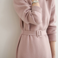 Womens Solid Knit Casual Sweater Dress