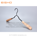 EISHO Cabide de Metal Preto com Ombro de Madeira