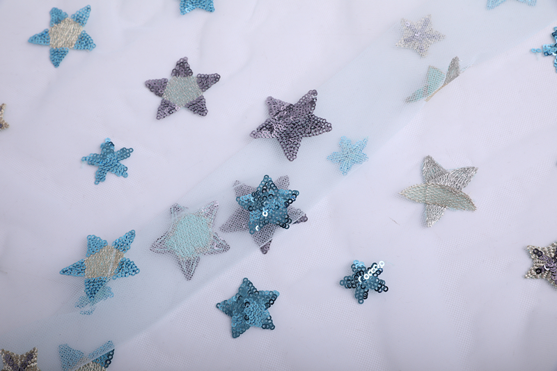 Polyester Star Embroidery Fabric