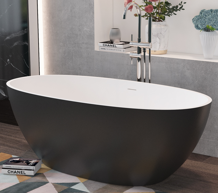 Black Freestanding Bathtub Acrylic