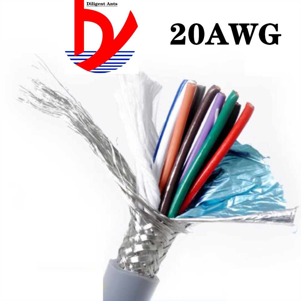 20AWG 2/3/4/5 core Towline shielded cable 5m PVC flexible wire TRVVP resistance to bending corrosion resistant copper wire