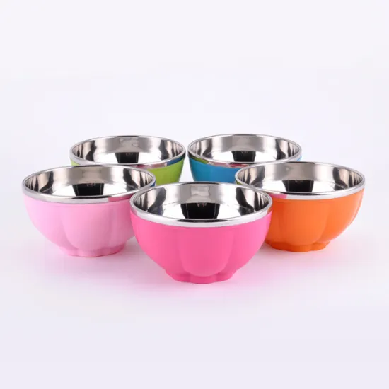 Colorful Soup Bowls Inside Stainless Steel Outside Plastic