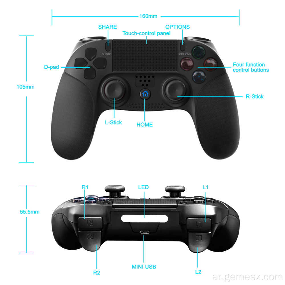 ل PS4 بلوتوث وحدة تحكم لاسلكية Gamepad جويستيك