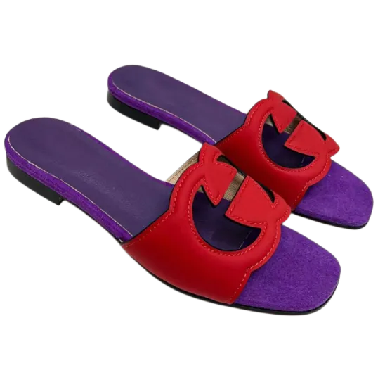 women designer flip flops Leather slides