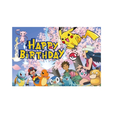Custom Pikachu Birthday Banner and Background Decoration for Design Professionals