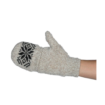 White Black Snowflake Warm Knitted Gloves