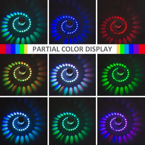 Colorful Spiral Hole LED Wall Light With Controller