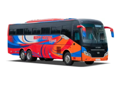 New Luxury Coach Bus: Higer RHD Orange Diesel Bus with High-Quality Seats