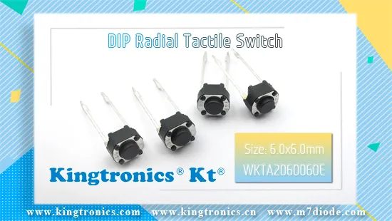Kingtronics DIP Radial Tact Switch WKTA2060060E 6x6mm
