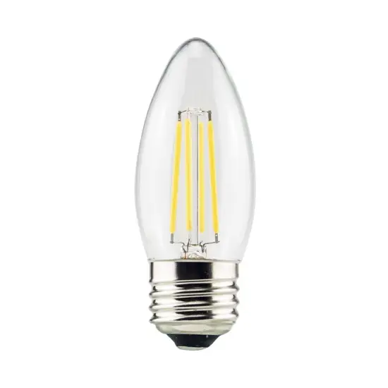 E26 C35 4W dimmable cold white led filament bulb