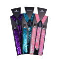 Mens Sequin Suspenders Polyester Fancy Dress Braces