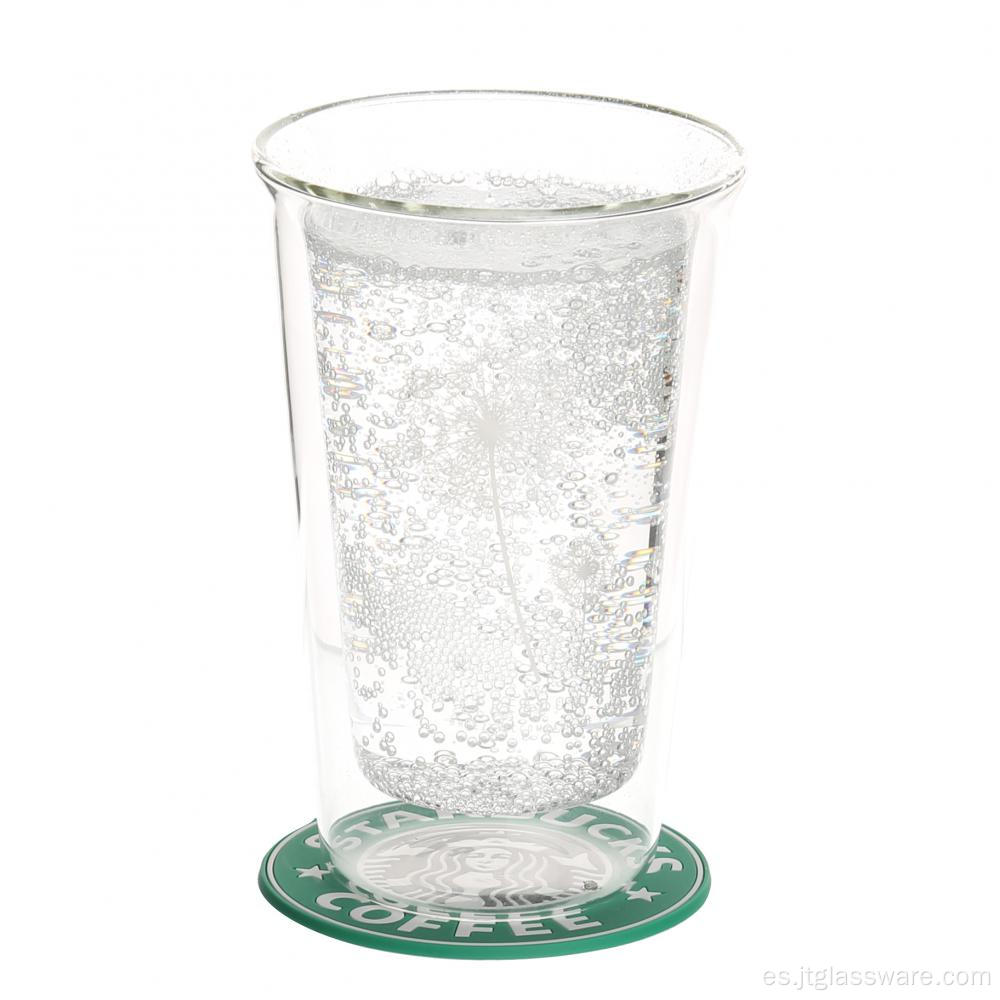 Vasos de vidrio termo de doble pared para espresso