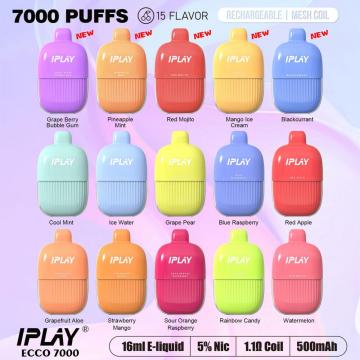 iPlay ecco 7000 퍼프 포드 일회용 vape