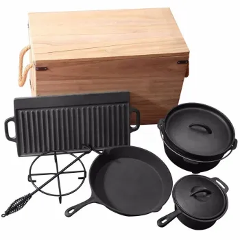 Affordable 6-Piece Kitchen Cast Iron Non-Stick Cooking Utensil and Cookware Set