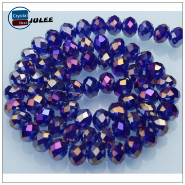 Top quality plating glass beads strand crystal faceted rondelle beads ab