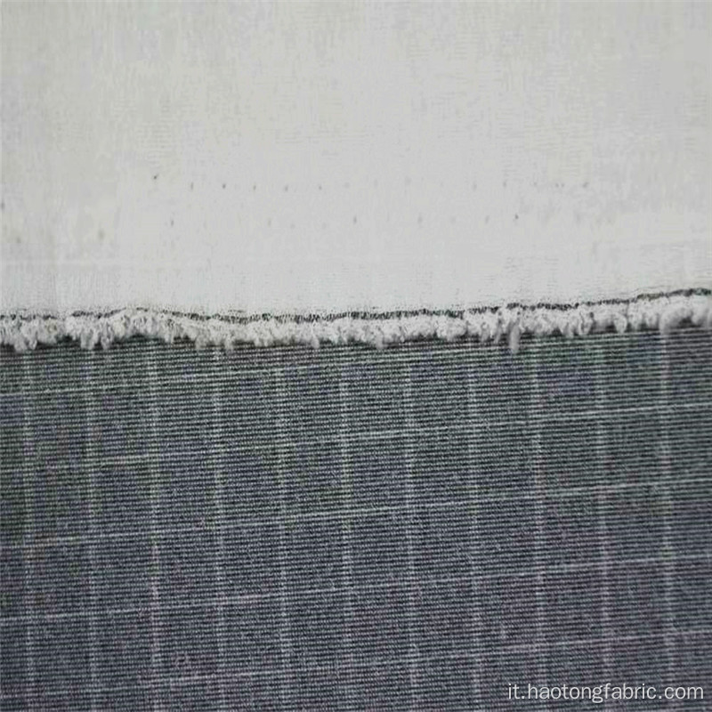 Tessuti in poliestere scozzese bicolore a maglia doppia in twill