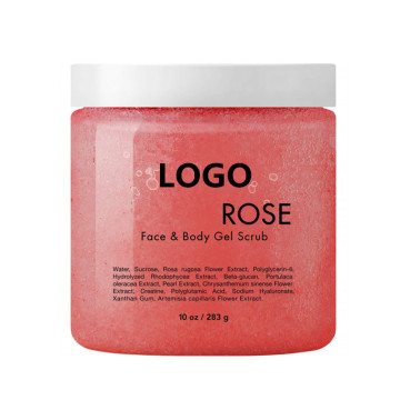OEM Natural Whitening Face and Body Cleansing Rose Scrub Shower Gel