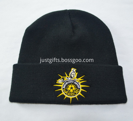 Promotional Black Knitted Caps with Logo2