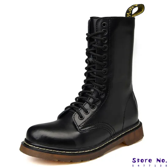 Genuine Leather Men Boots Winter Shoes Warm Fur Tactical Military Boots For Martin Boots Motocycle Mid-calf Boots Male Plus Size