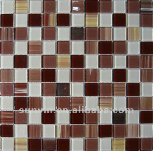 23x23 / 25x25 swimming pool crystal glass mosaic tiles for sale